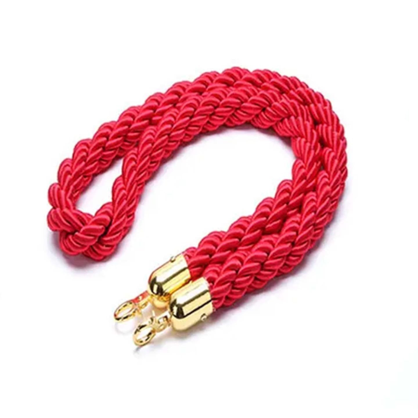 حبل مجدول احمر قاعدة ذهبي