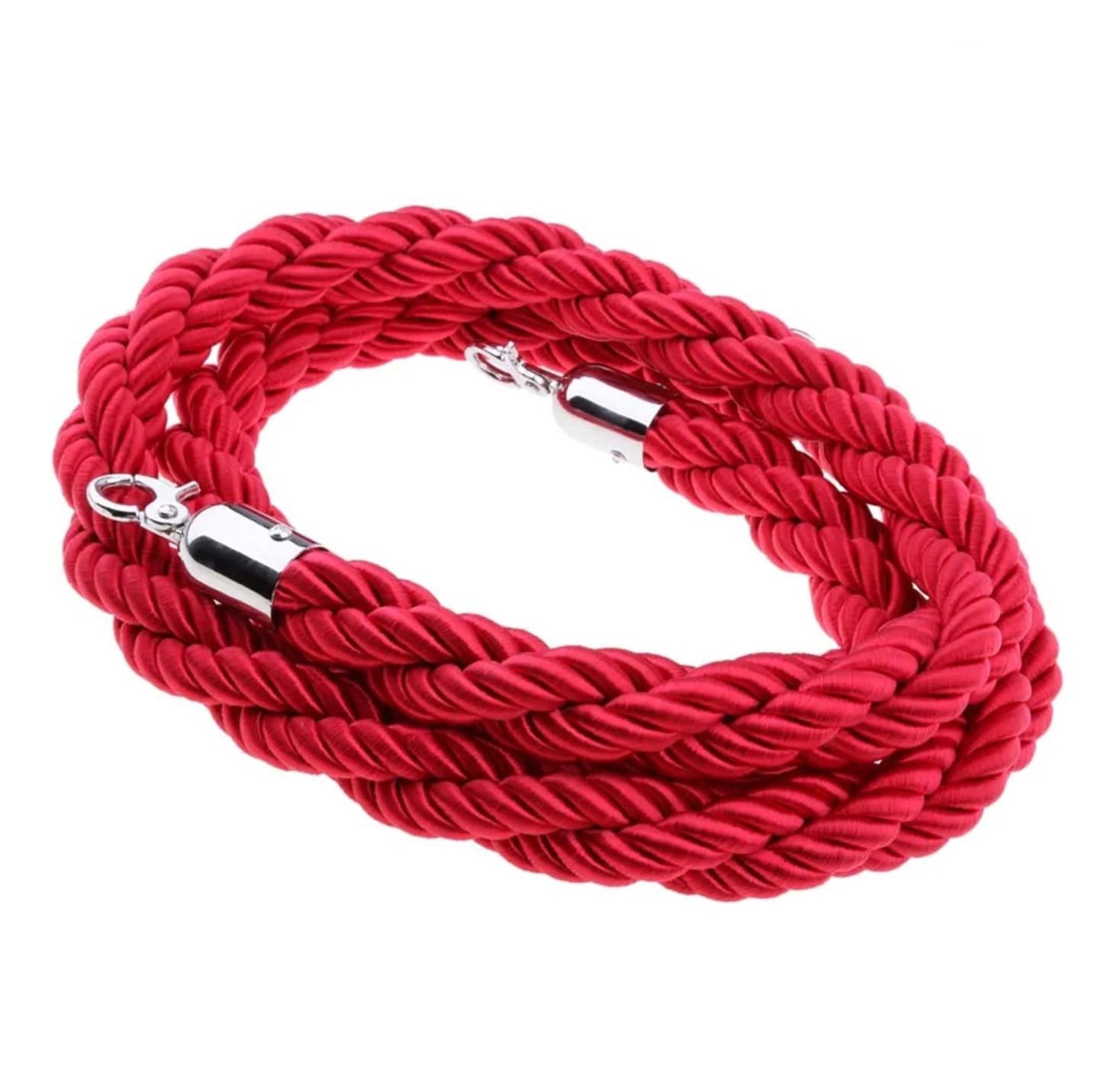 حبل مجدول احمر قاعدة فضي