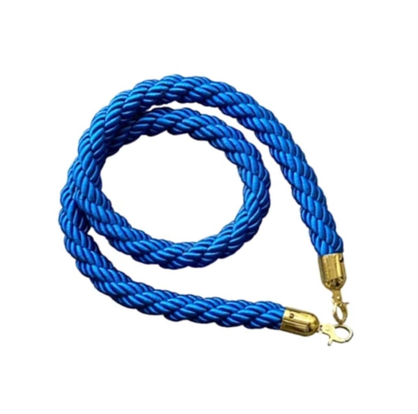 حبل مجدول ازرق قاعدة ذهبي